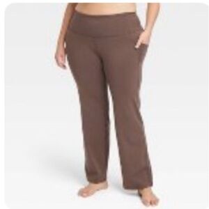 All in Motion Brushed Sculpt Straight Leg Pants, activewear, Brown 2X
